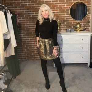 Gold lined balloon skirt